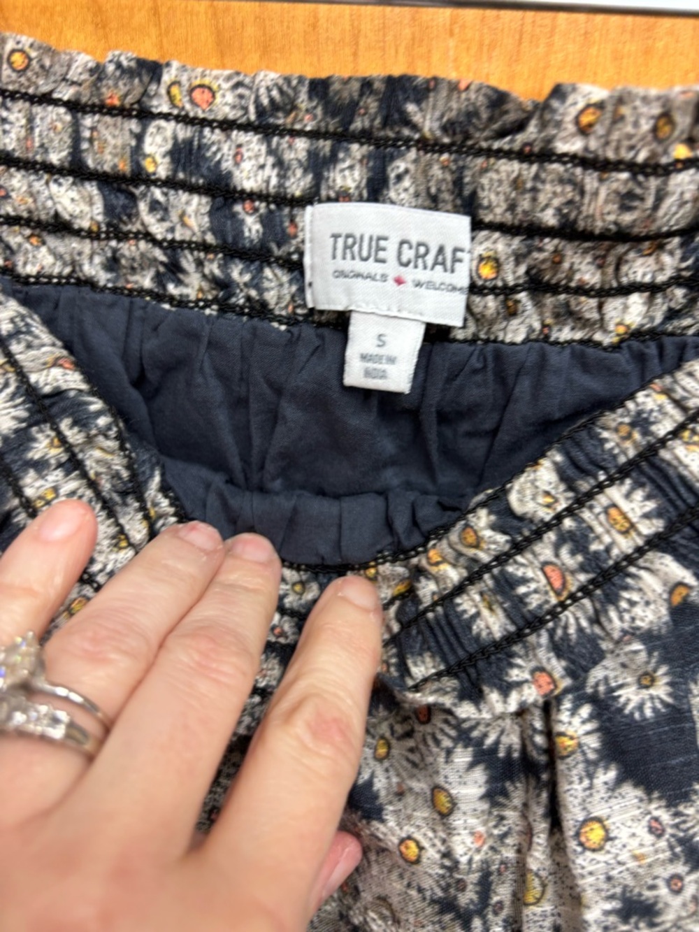 True Craft Navy Daisy Tiered Ruffle Mini Skirt - Picture 5 of 6